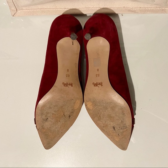 Burgundy Lauri Coach Kitten Heels - Picture 6 of 6